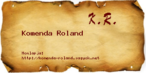 Komenda Roland névjegykártya